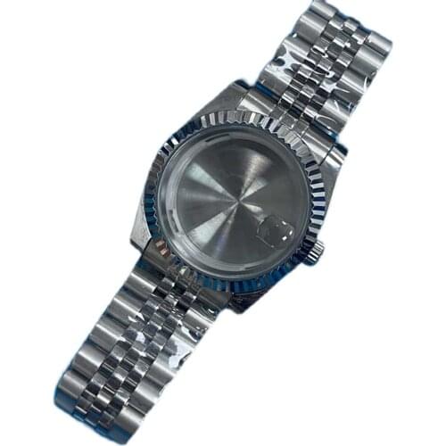 Exquisite 36mm Watch Case + Strap Mineral Glass Watch Case Spare Parts for Japanese 8215/Pearl 2813 Movement