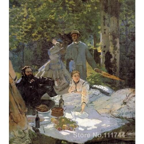 Paintings for a new house Lunch on the Grass (central panel) Claude Monet Handmade oil painting High quality