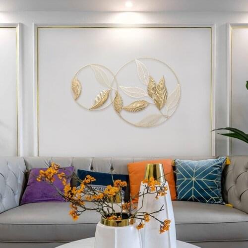 Chinese Round Luxury Wrought Iron Wall Painting Home Livingroom Wall Haning Decoration Office Hotel Cafe Wall Sticker Ornaments