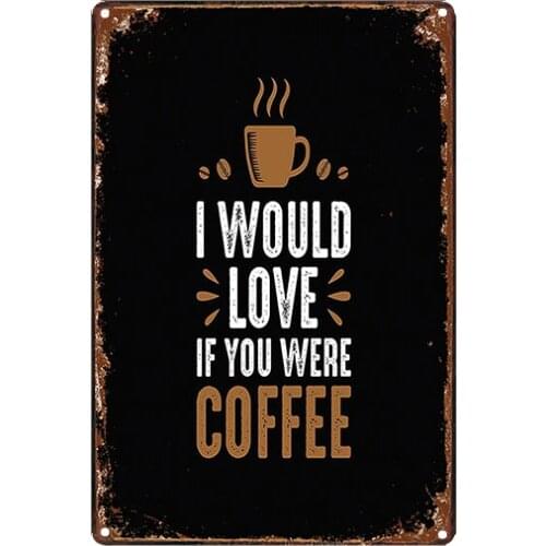 Coffee sign Shabby Chic Plaque Metal Vintage Kitchen Sign Retro Bar Cafe Shop Home Metal Wall Art Decor 30X20CM SA-4741