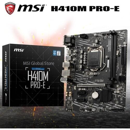 LGA 1200 MSI H410M PRO-E Motherboard 2933(Max)MHz 64 i9 DVI-D VGA TPM SATA3 USB 3.2 Desktop Intel H410 Mainboard Mirco-ATX New