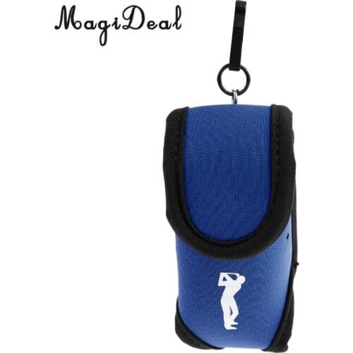 MagiDeal Super Elastic Neoprene SBR Mini Portable Golf Storage Bag Holder Pouch Small Waist Pack Balls Tees Accessories Blue