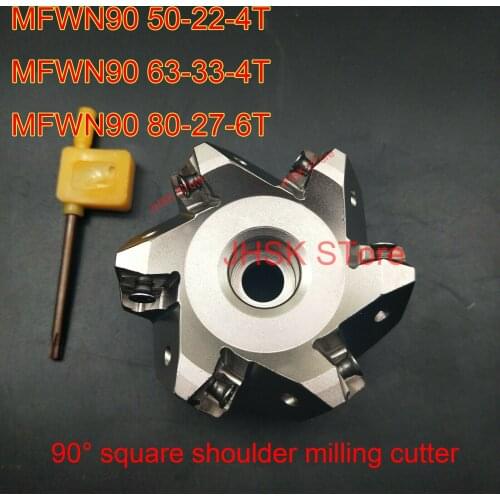 MFWN90 50-22-4T MFWN90 63-33-4T MFWN90 80-27-6T 90°Fast-feed milling cutter head shoulder milling for WNMU080608 cutting insert