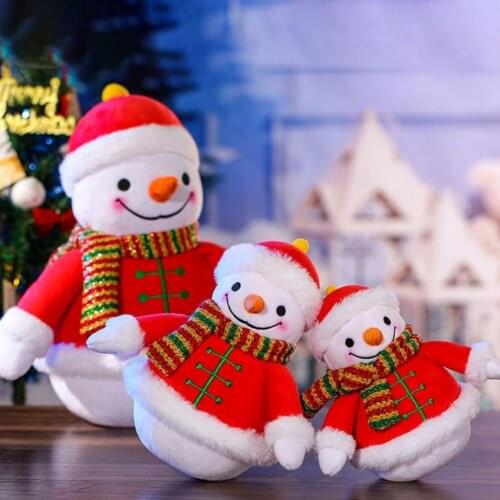 Kawaii Cartoon Plush Christmas Snowman Toy 18/22/32cm Stuffed Snowman Doll Lovely Plush Ornaments for Xmas New Year Decoration