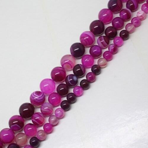 Mini.order is $7! 6-10mm Red Stripe Banded Multicolor Agates Round DIY Spacer Loose Beads 15"
