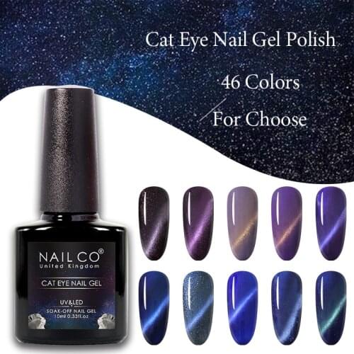 NAILCO 10ML Cat Eye Gel Polish Series 46 Colors Galaxy Nail Art Magnetic Nails Gel For Manicure Design Semi Permanent Laqucer