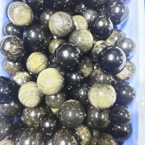 Natural Gold Obsidian Flash Crystal Healing Big Ball Sphere Ball Round Base For Powerful Healing Stone