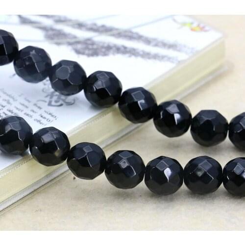 New sales!Beautiful 12mm Facet black Onyx Round loose beads,Fit DIY fashion bracelet necklace jewelry gift