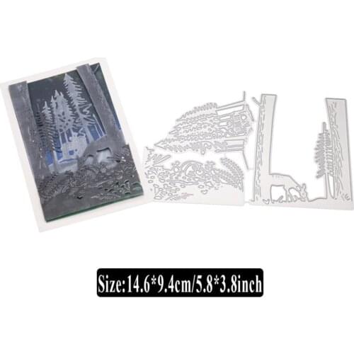 Fawn Drinking Water Cutting Dies for Card Making, URYKE Die Cuts Stencil Metal Pattern Template for DIY Embossing Scrapbooking