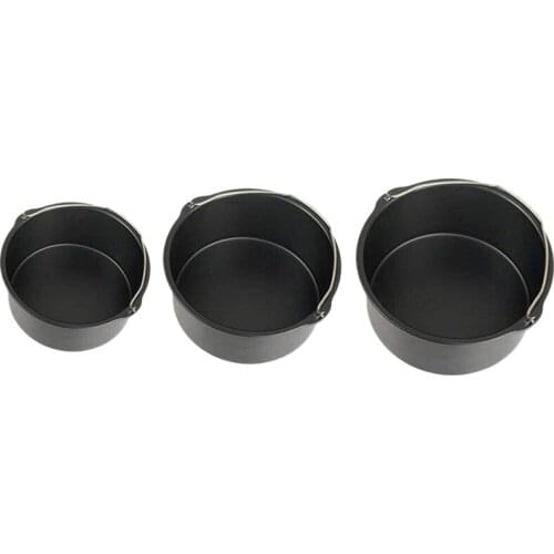 Air Fryer Accessories, Air Fryer Cake Barrel Bread Baking Basket Air Frying Pan Grill Pot with Handle