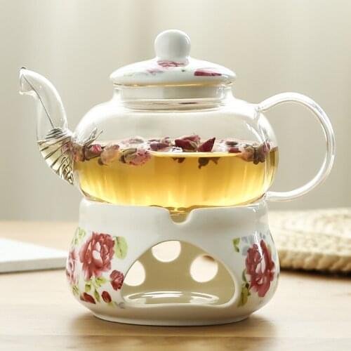 Pumpkin Cute Teapot Luxury with Candle Holder Glass Enameled Kettle Green Tea Honey Jasmine Milk Dried Flowers Chaleira Teaware