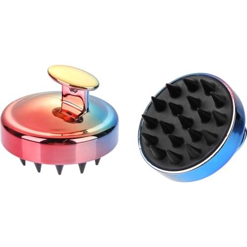 Silicone Scalp Massage Comb Shower Brush Household Durable Electroplating Soft Tooth Massage Comb Hair Styling Tools