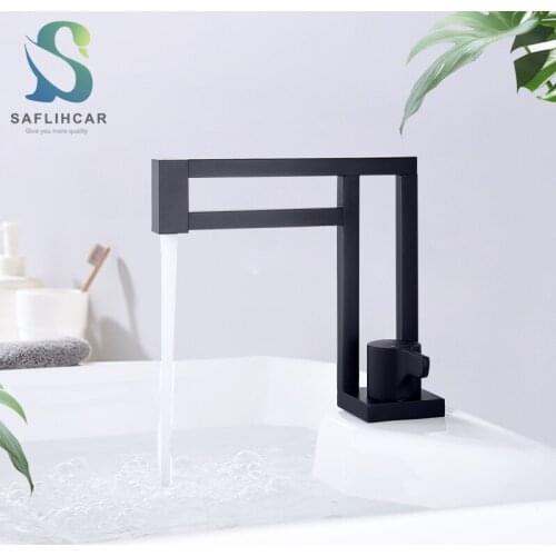 Black Bathroom Basin Faucet Special and Fashion Basin Sink Crane Hot and Cold Water Mixer Tap Deck installation bathroom faucet