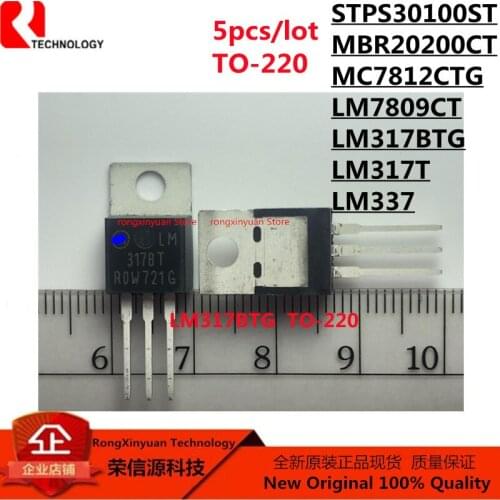 5 pcs/lot TO-220 : L7812CV L7812 7812CV 12V/1.5A . LM317T LM317 . LM7809CT LM7809 . STPS30100ST STPS30100 100% New original