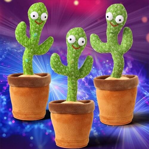 Dancing Cactus Electron Plush Toy Soft Plush Doll Babies Cactus That Can Sing And Dance Voice Interactive Bled Stark Toy For Kid