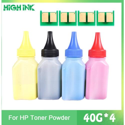 4pcs Toner Powder and 4 pcs chip CF350A 130A CF350 toner cartridge for HP Color LaserJet Pro MFP M176n MFP M177fw Laser printer