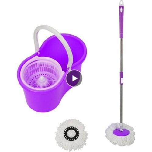 Cleaning Cloth Broom Bucket Mop Lazy Fellow Hand Washing Microfiber Wooden Floor Automatic Mop Wash Rotating Head Windows HWC