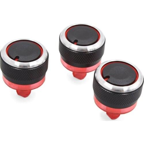 Uxcell 3Pcs Black Air Condition Heater Panel Control Switch Knob for Peuceot 206 207