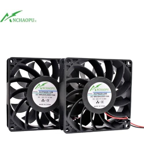 ACP9225-12B-24B 9cm 92mm fan 92x92x25mm DC12V 24V 2pin large air volume cooling fan for chassis power inverter