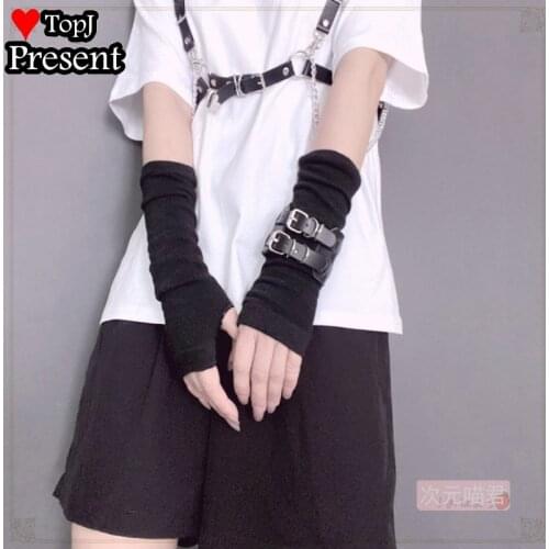 Spring Summer Sports Long Fire Ninja Knitted Gloves Yamamoto Dark Mens And Womens Fashion Half Finger Sleeves Gloves