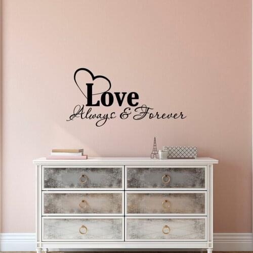 Love Always And Forever Family Quote Home Decor Vinyl Lettering Wall Sticekr For Living Room Bedroom Decal AY1942