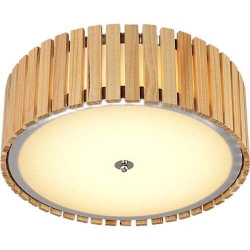 Japanese Led Round Ceiling Lights Wood Decorative Contemporary Lamp Lantern Living Room Asian Tatami Interior Ceiling Light Home