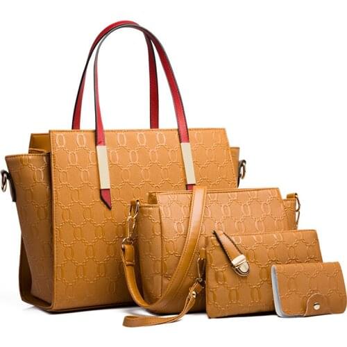 THREEPEAS Womens Handbag Shoulder bag designer Luxury 2020 PU leather 4 PCS Crossbody Clucth Purse Wallet Ladies