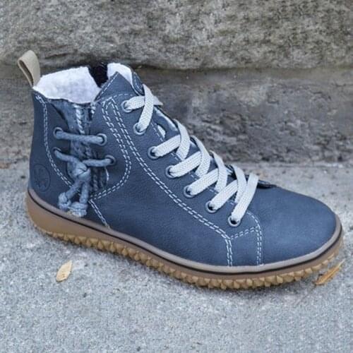 2021 Plus Size Ankle Boots Women Platform Low Heels Womens Boots Buckle Shoes Thick Heel Short Boot Ladies Drop Shipping