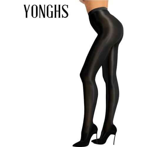 Womens Erotic Lingerie Pants Pantyhose Control Top Ultra Shimmery Stretch 70D Thickness Footed Silk Stockings Pantyhose Tights