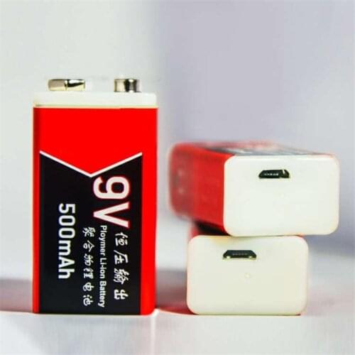 3pc 9V USB Battery 500mAh USB Charging Lithium Polymer Rechargeable Battery for Multimeter Microphone Dedicated RC Camera Drone