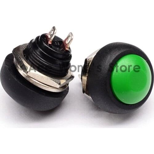 1pcs 12mm Green Waterproof Momentary Push button Switch OFF-(ON) Self Return