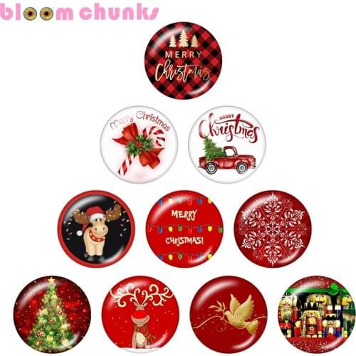 Christmas 10pcs mixed 12mm/18mm/20mm/25mm Round photo glass cabochon jewelry flat back Making findings A6711
