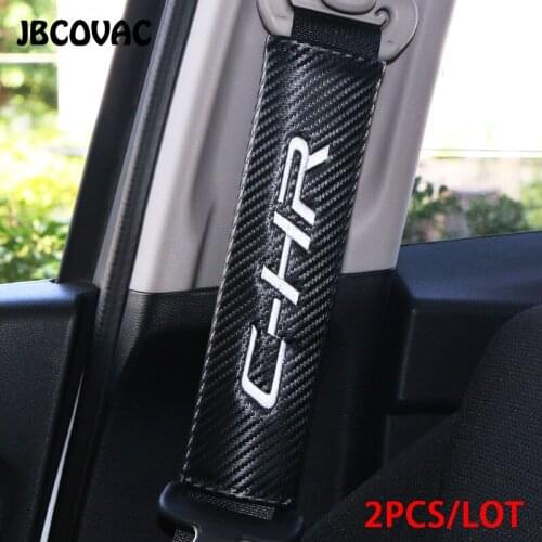 2pcs Car Interior Accessories Auto Seat Belt Covers Car Styling Case For Toyota C HR Chr Prius Yaris Avensis Verso Camry Corolla