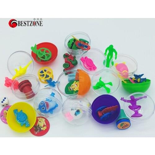 50Pcs/Pack 50MM Plastic PP PS Capsule Toys With Different Figure Toy Ramdom Mix Round Surprise Balls Drawing For Vending Machine