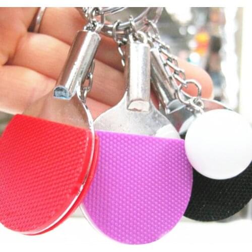 7 Colors Table Tennis Keychains Handmade Creative Simple Candy Cute Metal Sports Ball Key Ring Universal Gift