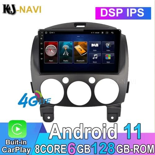 Android 11 For MAZDA 2 2007 2008 2009 2010 2011-2014 Car Radio Multimedia Video Player Navigation GPS Android No 2din 2 din DVD