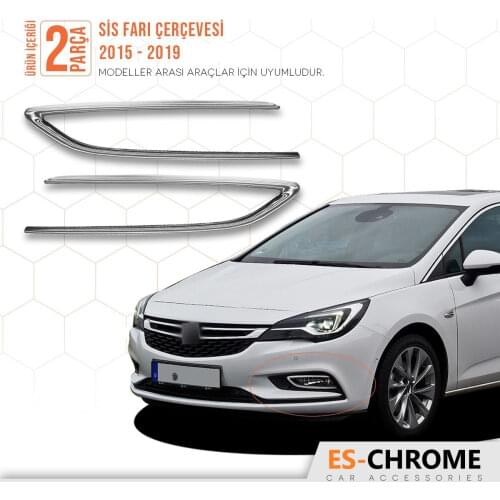 For Opel Astra K Chrome Fog light Frame 2 Piece 2015 and Above Chromium Styling Accessories Modified Stainless Steel