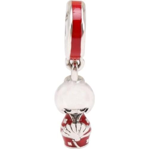 DoDoFly S925 Sterling Silver Japanese Doll Pendant Geisha Strap Diy Jewelry Bracelet Women Fit Original Charms Necklace