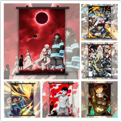 Home Enen No Shouboutai Anime Manga Decor Hanging Fight Japan Poster Canvas Wall Art Print Modern Painting Scroll Living Room