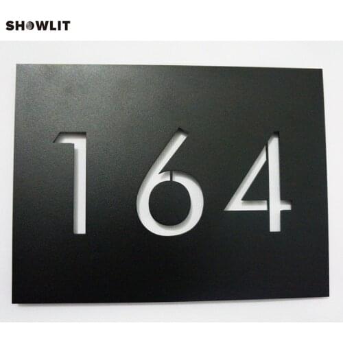 Power Coated Black Metal House Address Plaque Size Options Available