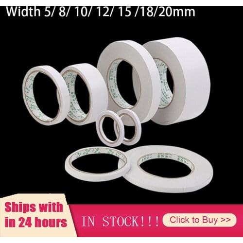 8M Double Sided Tape White Super Strong Double Sided Adhesive Tape Paper Strong Ultra Thin High Adhesive Cotton 8mm 10mm 12mm
