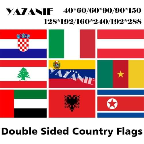YAZANIE Double Sided Croatia Italy Austria Lebanon Venezuela Cameroon United Arab Emirates Albania North Korea Flags and Banners