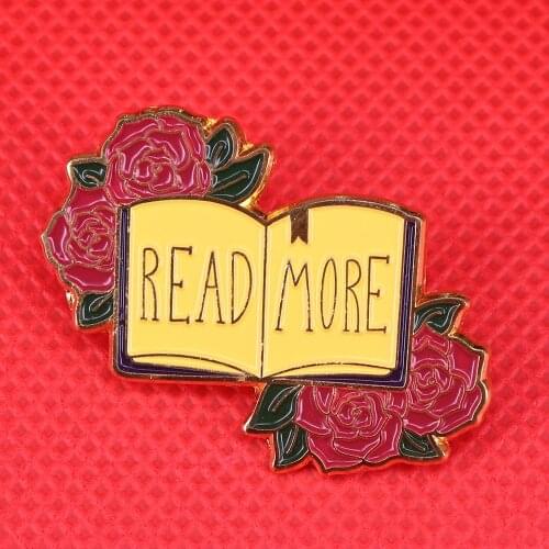 Read more enamel pin flower brooch feminist pin positive literature jewelry book badge librarian teacher bookworm gift