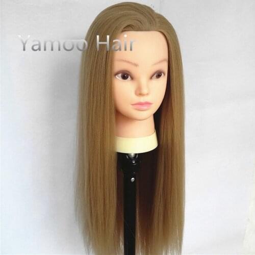 Flaxen 65cm 100% Heat Resistant Synthetic Fiber Female hair styling mannequins Head High Quality free shipping training head