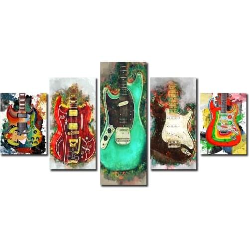 Canvas Paintings on The Wall Art Kurt Cobain Guitar Posters and Prints Modern Pictures for Living Room No Frame