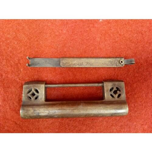 China ancient art old copper hollow door