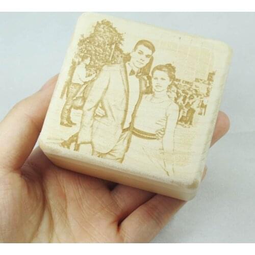 Handmade customized engraved photo music box, wood wind up music box, personalized gift customized song