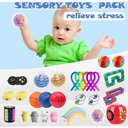 Fidget Toys Set Cheap Sensory Simple Dimple Toys Pack Funny Stress Relief Kids Adult Squeeze Toy Squishy Silicone антистресс Pop