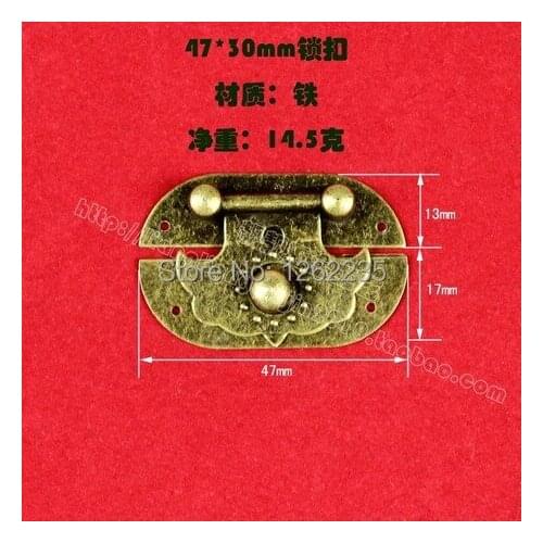 The new 4.7 * 3 cm antique box lock buckle Chinese old small brass lock locks padlock antique lock
