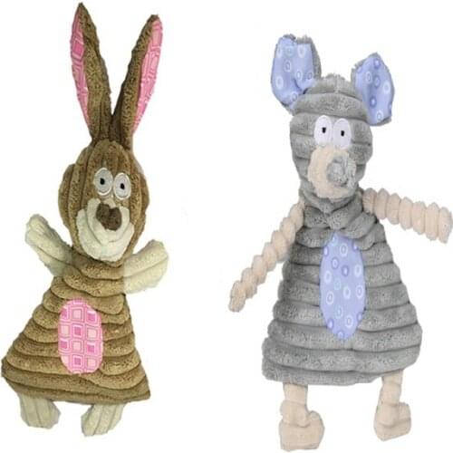 Plush Rope Pets Small Dogs Squeaky Interative Toys Dolls Puppy Playing Chew Bite Toy Dog Training L